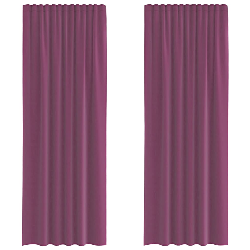 Voile gardiner med stångfickor 2 st lila