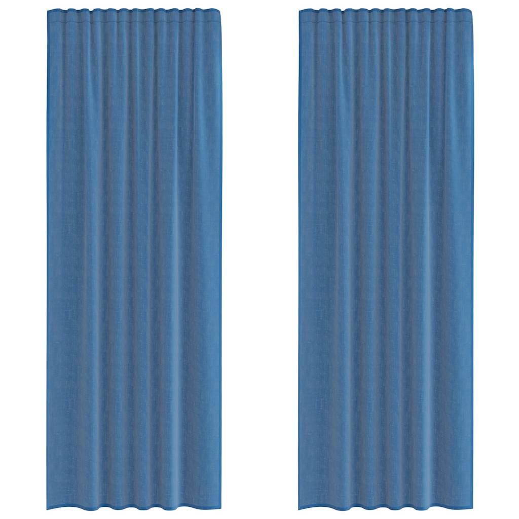 Voile gardiner med stångfickor 2 st kungsblå