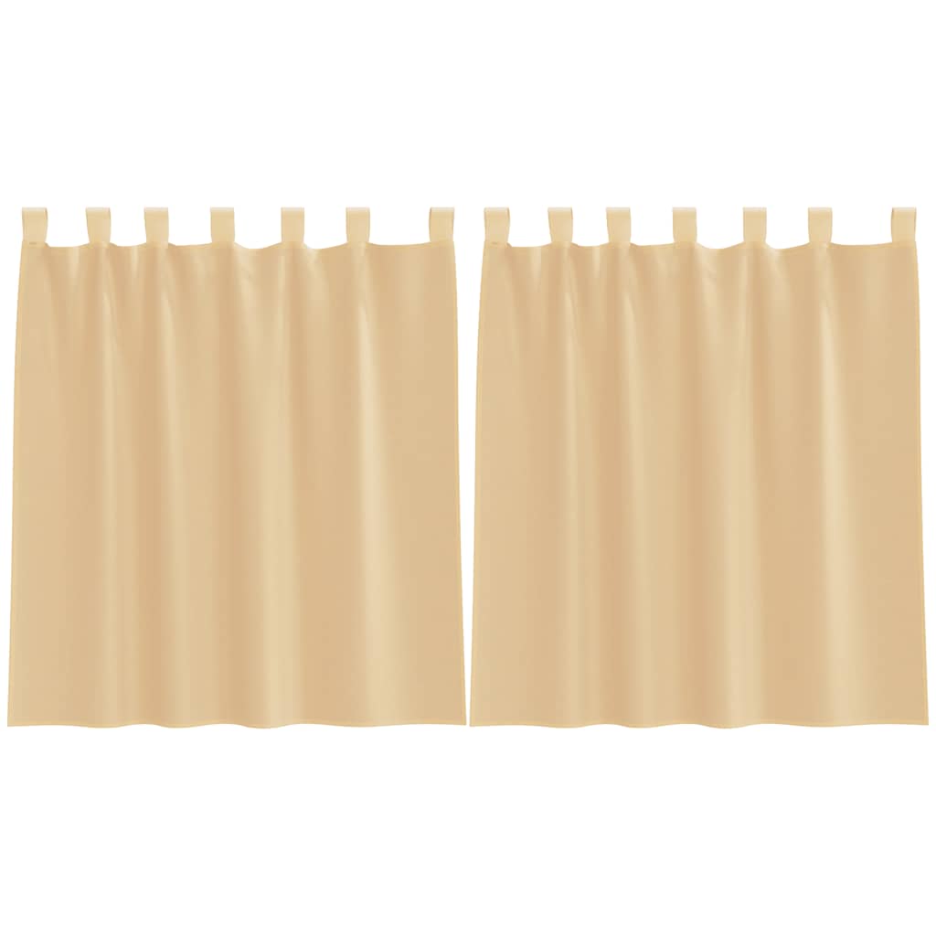 Voile gardiner med stångfickor 2 st sand