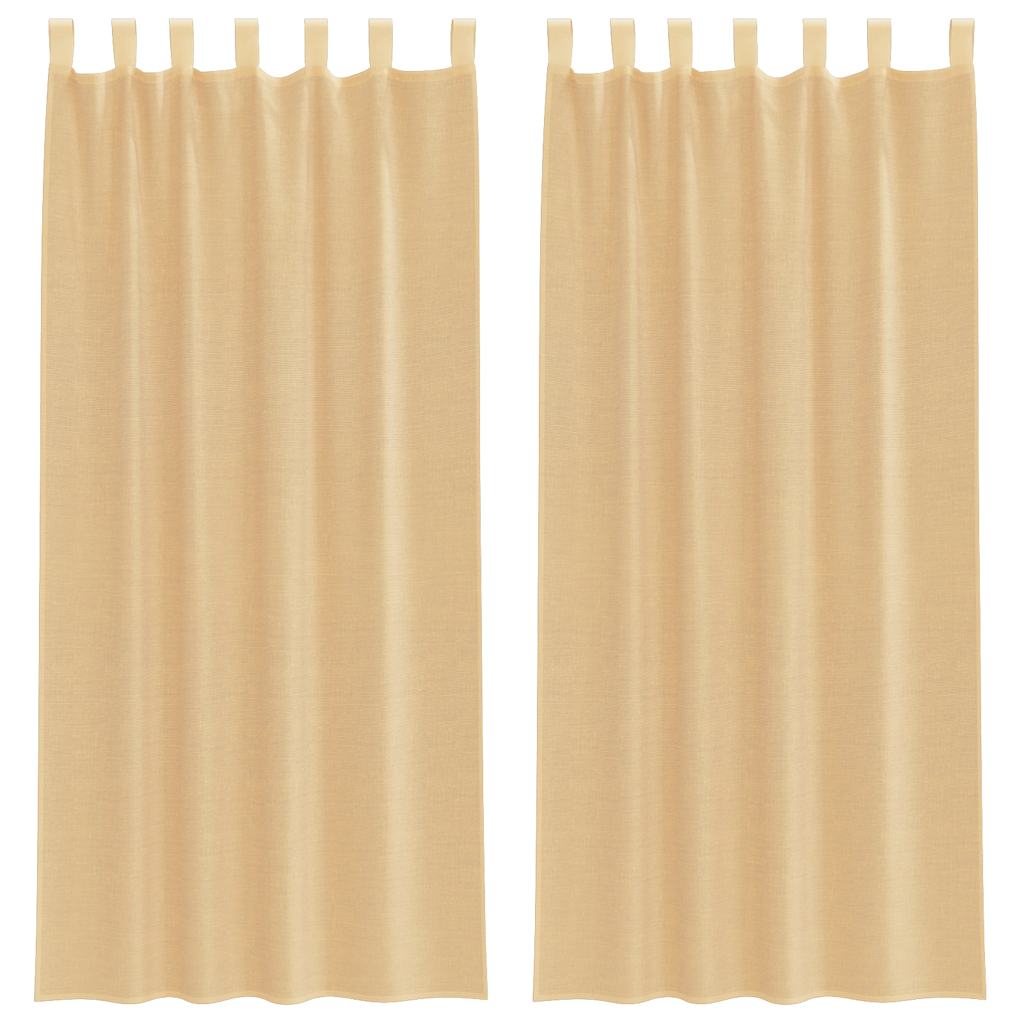 Voile gardiner med stångfickor 2 st sand