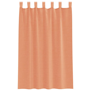 Voile gardiner med stångfickor 2 st terrakotta