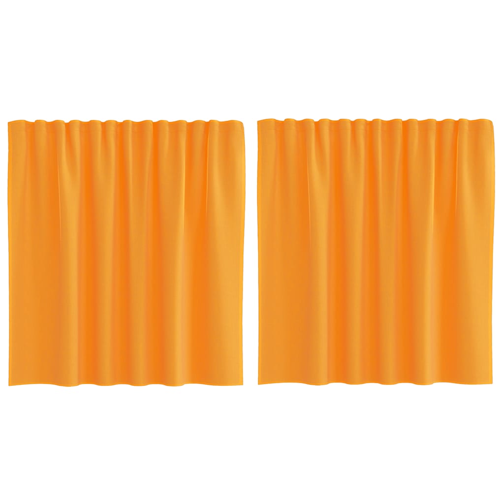 Voile gardiner med öglor 2 st orange 140x140 cm
