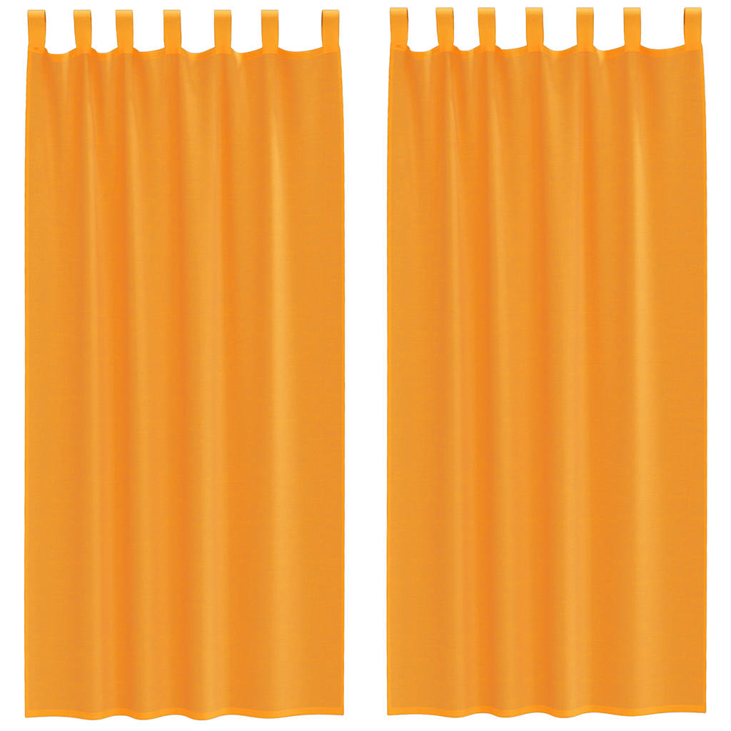 Voile gardiner med öglor 2 st, orange 140x245 cm