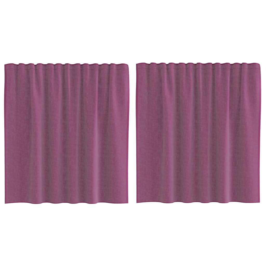 Voile gardiner med öglor 2 st lila 140x140 cm
