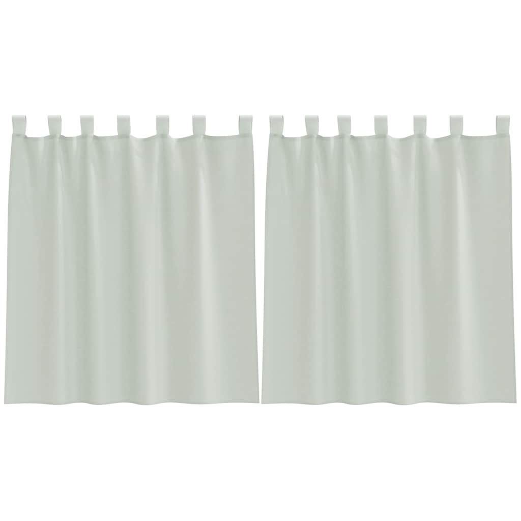 Voile gardiner med öglor 2 st ljusgrå 140x140 cm