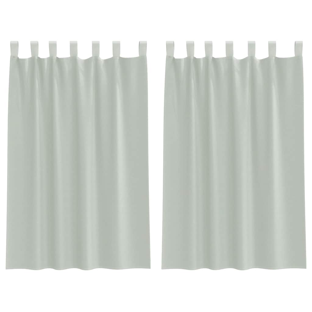 Voile gardiner med öglor 2 st ljusgrå 140x175 cm