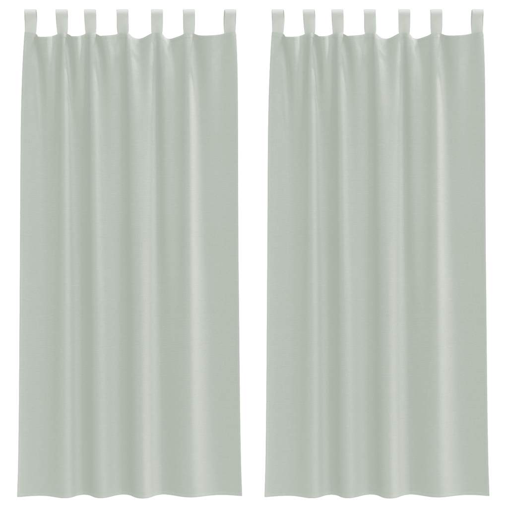 Voile gardiner med öglor 2 st ljusgrå 140x245 cm