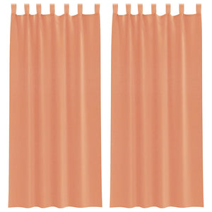 Voile gardiner med öglor 2 st terrakotta 140x225 cm