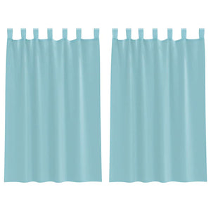 Voile gardiner med öglor 2 st, turkos 140x175 cm