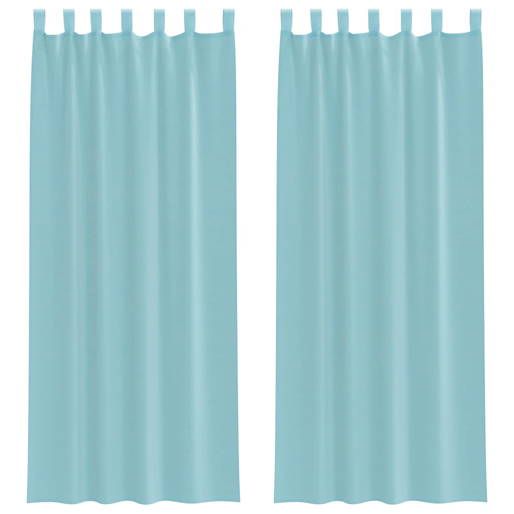 Voile gardiner med öglor 2 st turkos 140x260 cm