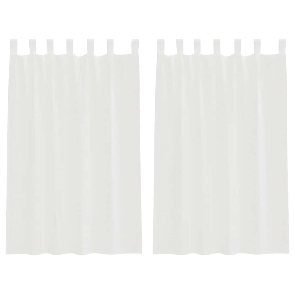 Voile gardiner med öglor 2 st vit 140x175 cm