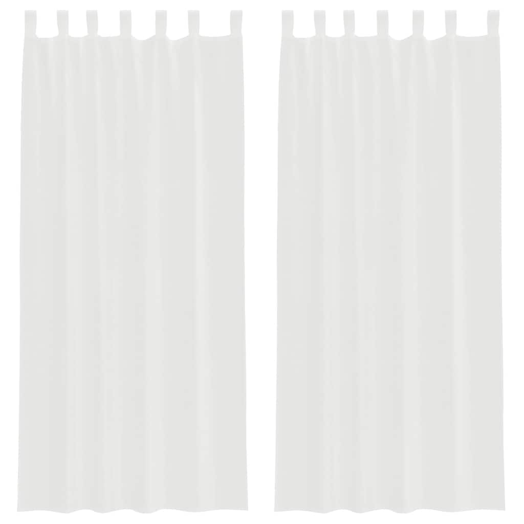 Voile gardiner med öglor 2 st vit 140x225 cm
