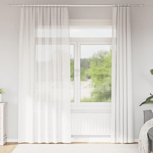 Voile gardiner med öglor 2 st vit 140x225 cm