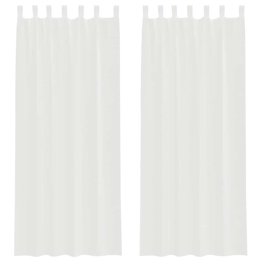 Voile gardiner med öglor 2 st vit 140x260 cm