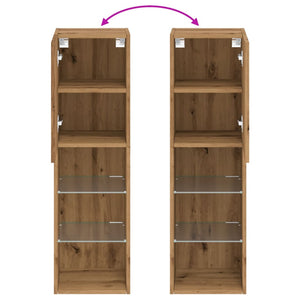 Tv-bänk med LED-belysning artisian ek 30,5x30x102 cm