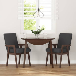 Matstolar med dynor 2 st, brunt massivt trä gummi