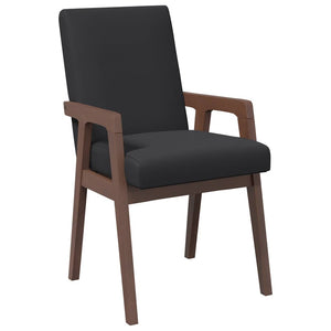 Matstolar med dynor 2 st, brunt massivt trä gummi