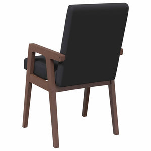 Matstolar med dynor 2 st, brunt massivt trä gummi