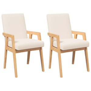 Matstolar med dynor 2 st massivt trä gummi