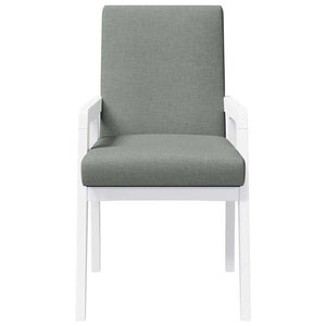 Matstolar med dynor 2 st, vit, massivt trä, gummi