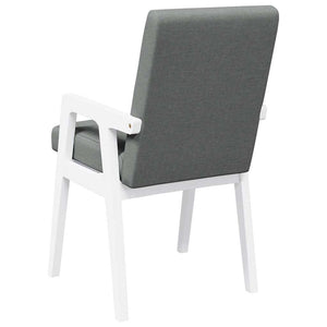 Matstolar med dynor 2 st, vit, massivt trä, gummi