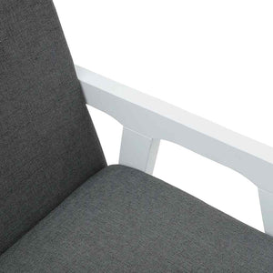 Matstolar med dynor 2 st, vit, massivt trä, gummi