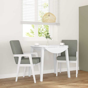 Matstolar med dynor 2 st, vit, massivt trä, gummi