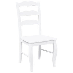 Matstolar 2 st vitt massivt trä gummi