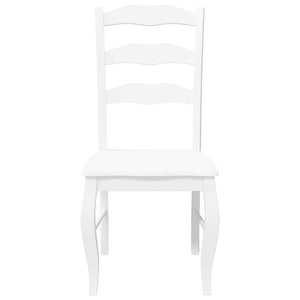 Matstolar 2 st vitt massivt trä gummi