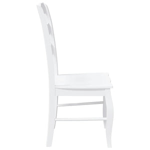 Matstolar 2 st vitt massivt trä gummi