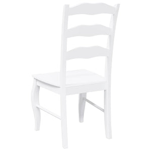 Matstolar 2 st vitt massivt trä gummi