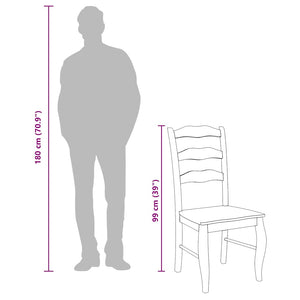 Matstolar 2 st vitt massivt trä gummi
