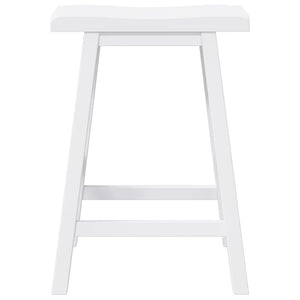 Barstolar 2 st, vit, massivt trä, gummi