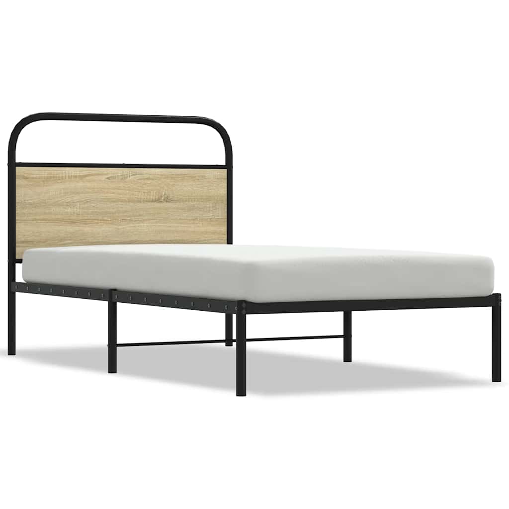 Sängram utan madrass sonoma-ek 90x200 cm konstruerad trä