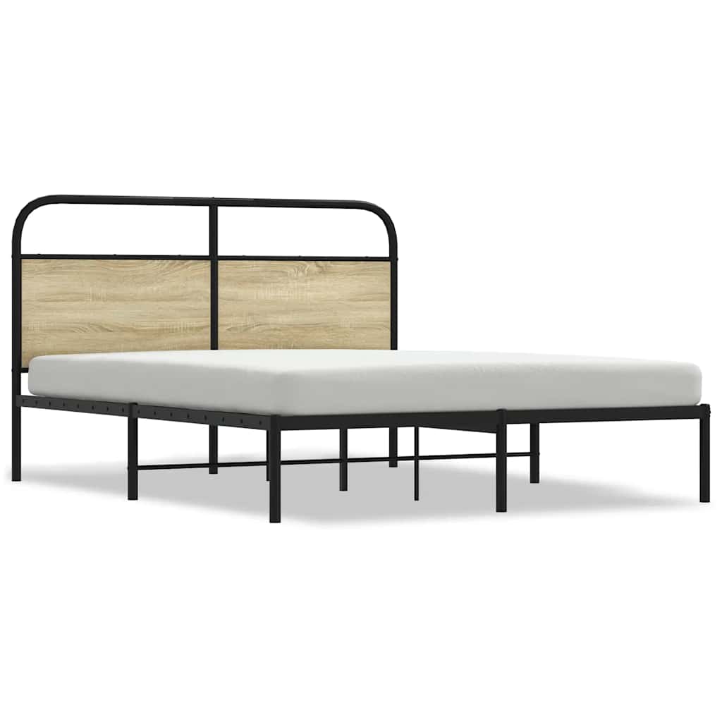 Sängram utan madrass sonoma-ek 150x200 cm konstruerad trä