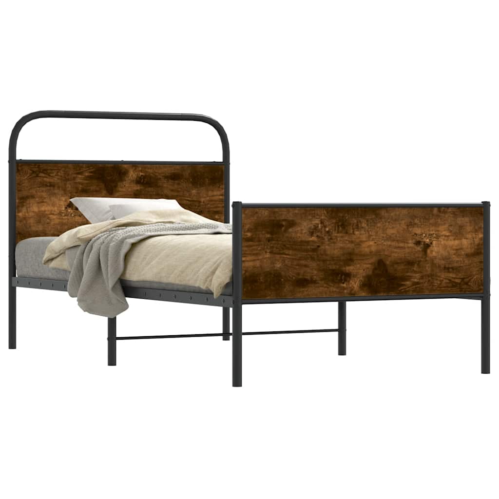Sängram utan madrass sonoma-ek 107x203 cm konstruerad trä