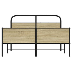 Sängram utan madrass sonoma-ek 120x190 cm konstruerad trä