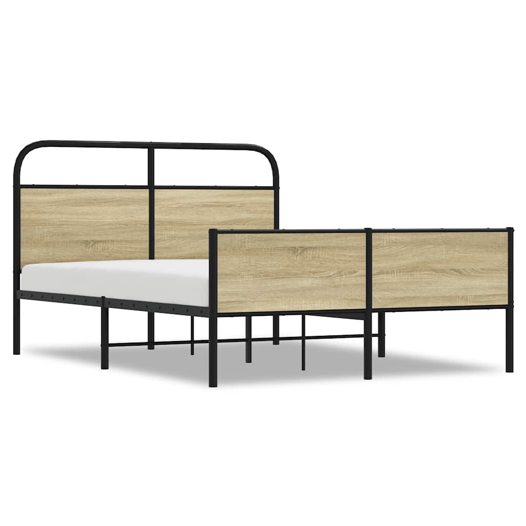 Sängram utan madrass sonoma-ek 140x190 cm konstruerad trä