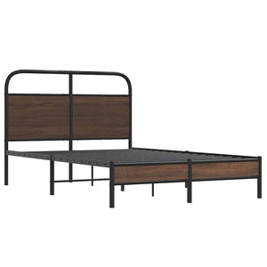 Sängram utan madrass brun ek 120x200 cm konstruerad trä