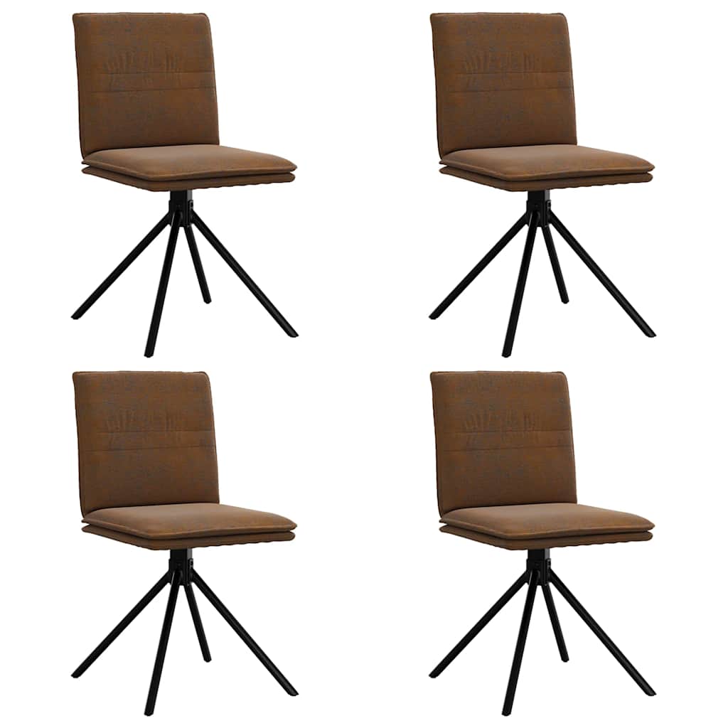 Matstolar 4 st brun konstmocka