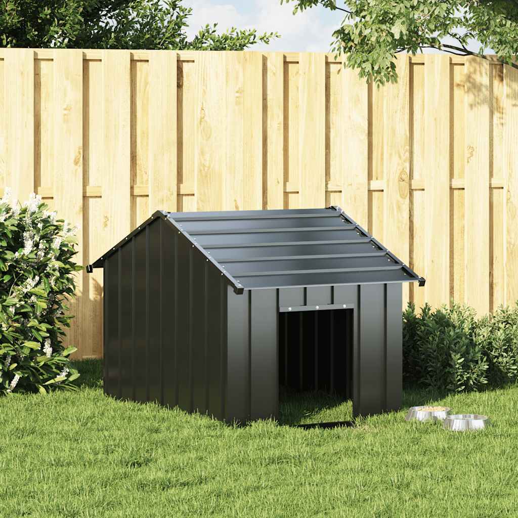 Hundkoja med tak 83x130x85 cm galvaniserat stål