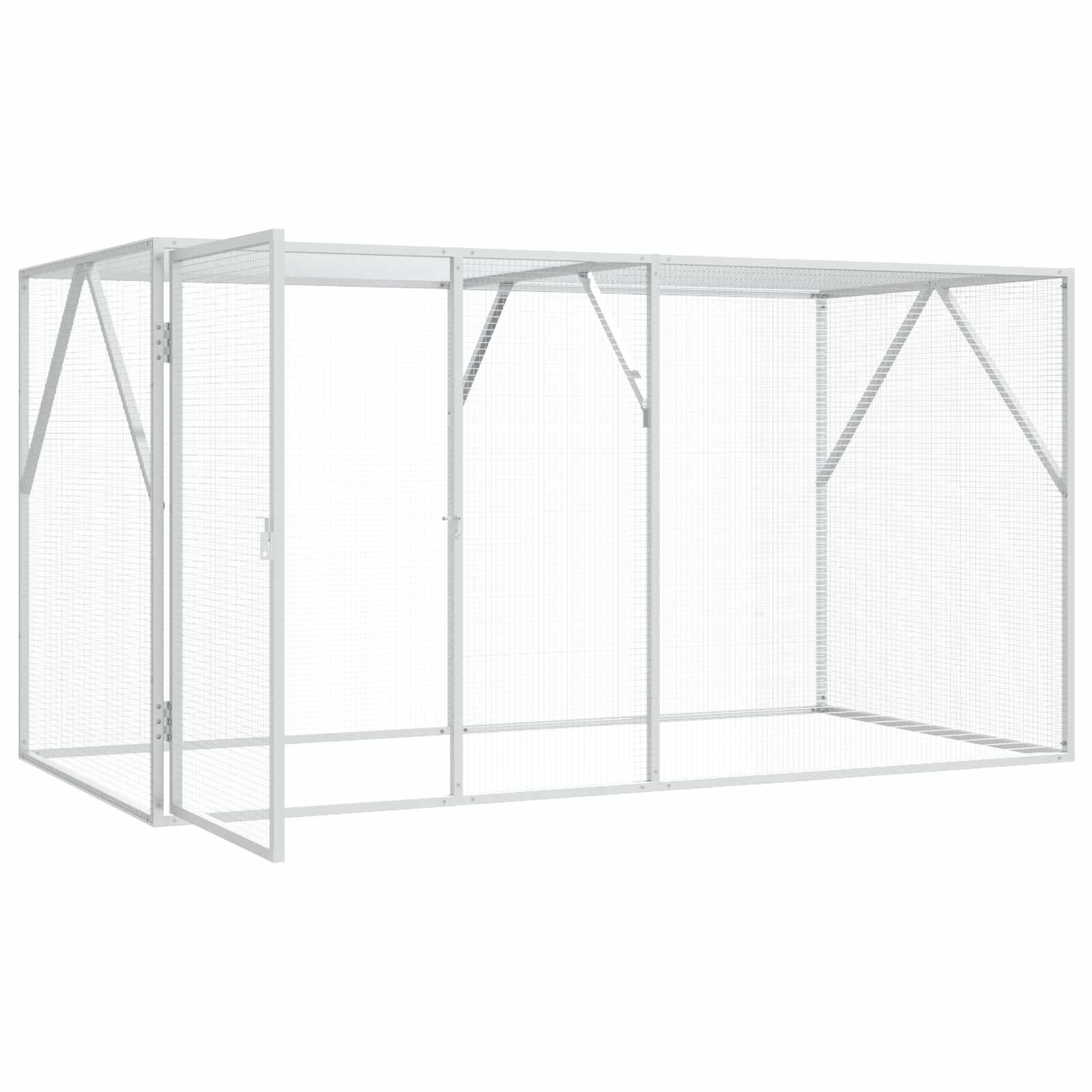 Fågelbur Antracit 208 x 102 x 108 cm Galvaniserat Stål