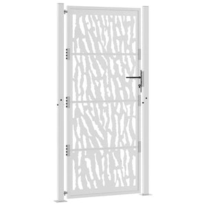 Trädgårdsgrind 100x200 cm väderbeständig stålgrind med spårdesign