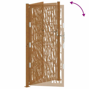 Trädgårdsgrind 100x200 cm väderbeständig stålgrind med spårdesign