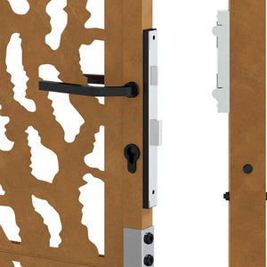 Trädgårdsgrind 100x200 cm väderbeständig stålgrind med spårdesign