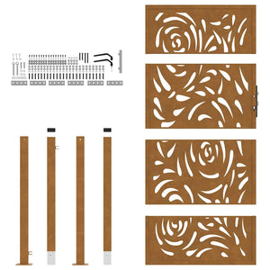 Trädgårdsgrind 100x175 cm väderbeständig stålflammdesign