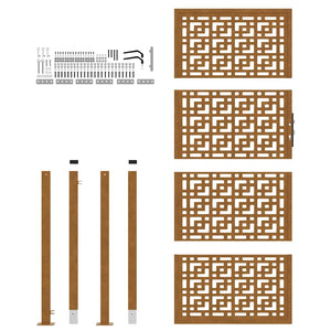 Trädgårdsgrind 100x125 cm väderbeständig stålkorsdesign