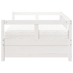 Dagbädd med madrass vit 90x200 cm massiv furu