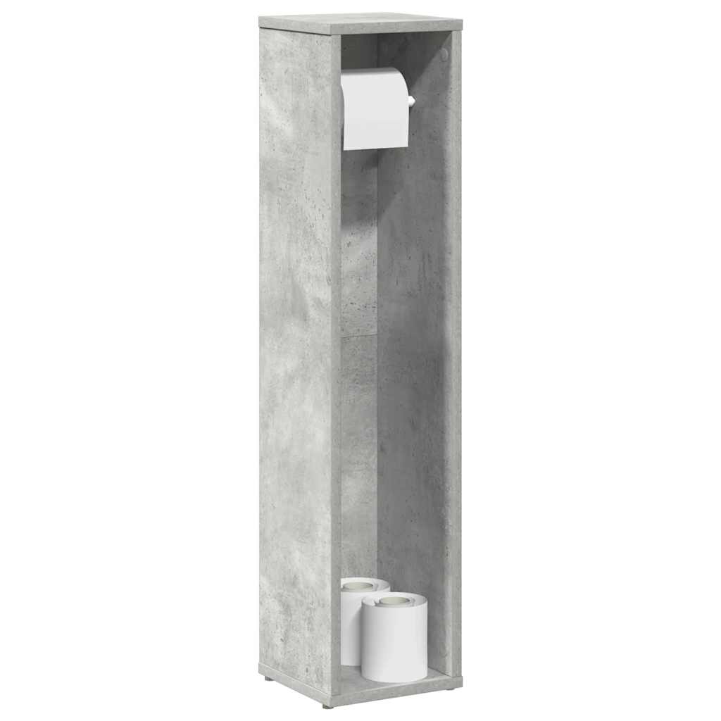 Badrumsskåp med rullhållare betonggrå 20,5x20x90 cm