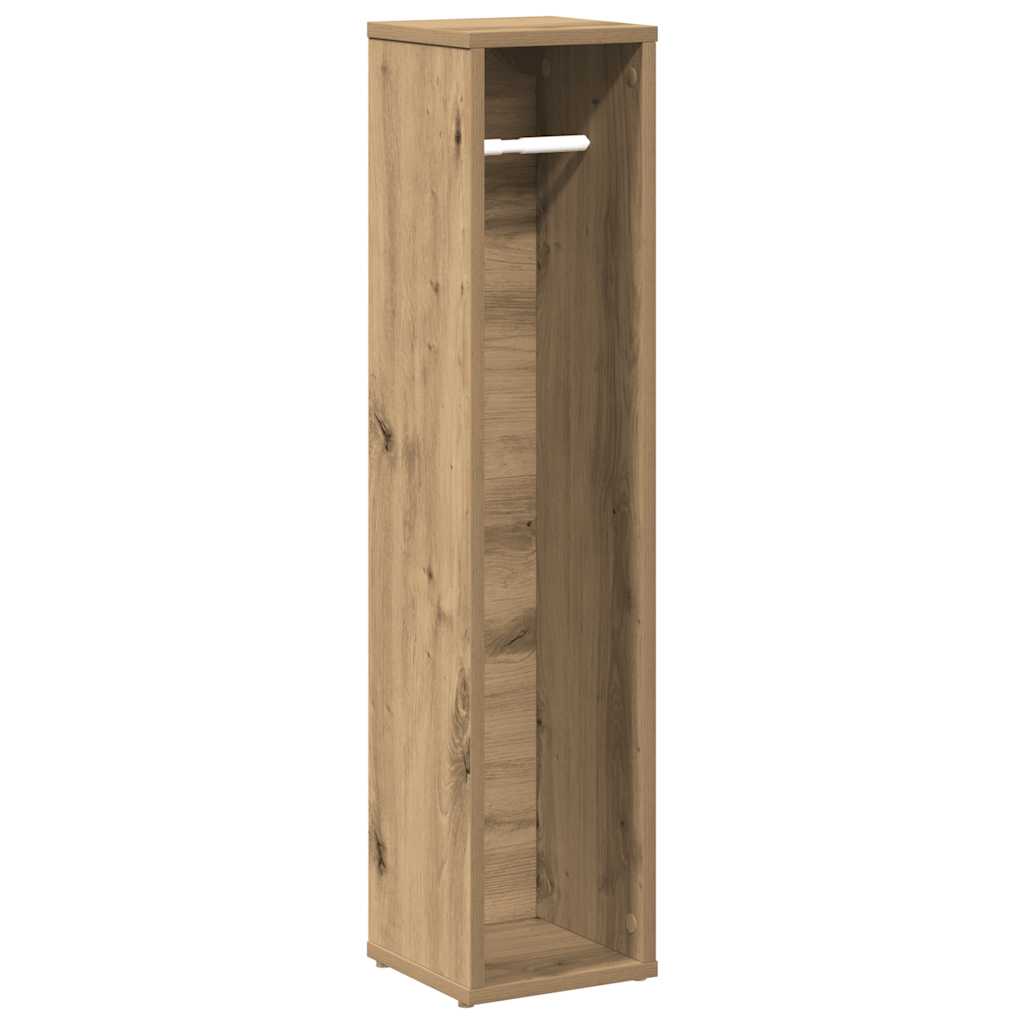 Badrumsskåp med rullhållare hantverksmässig ek 20,5x20x90 cm